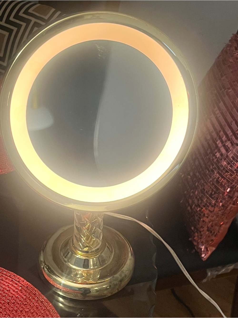 Brass LED Lighted Vanity Mirror - Gold Finish